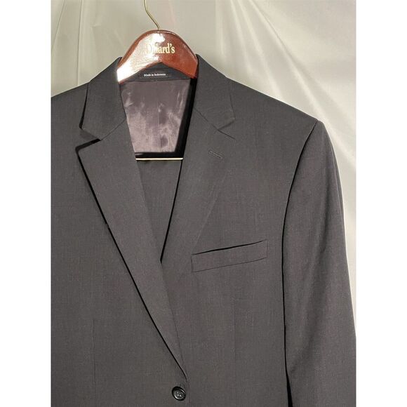 Pronto Uomo Platinum 41L‎ 38 x 33 2 Piece Dark Gray 100% Wool 2 Button Suit
